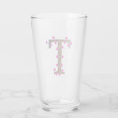 Letter T decoratief initiaal op wit Glas (Achterkant)