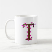 Letter T decoratief initiaal op wit Koffiemok (Links)