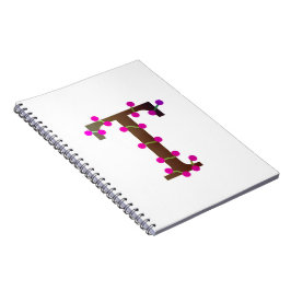 Letter T decoratief initiaal op wit Notitieboek