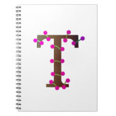 Letter T decoratief initiaal op wit Notitieboek (Voorkant)