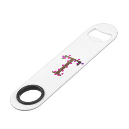Letter T decoratief initiaal op wit Speed Flessenopener