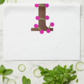 Letter T decoratief initiaal op wit Theedoek (Gevouwen)