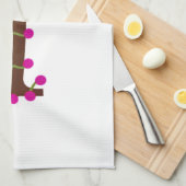 Letter T decoratief initiaal op wit Theedoek (Quarter Fold)