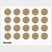 *~* Letter T Diamond Circle GOLD Wax Seal Stickers (Vel)
