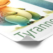 Letter T, Dinosaur Alphabet Waterverf Poster (Hoek)