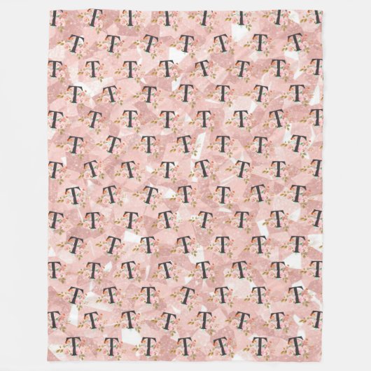 Letter T Fleece Deken (Voorkant)