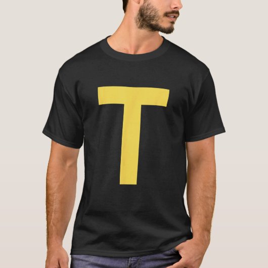 Letter T Funny Group Matching Halloween Costume T-shirt (Voorkant)