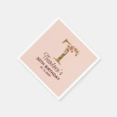 Letter T Gouden Monogram Roze Rozen Servet (Hoek)