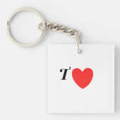 Letter T Heart - Valentine Initial Love Design Sleutelhanger (voorkant)
