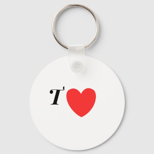 Letter T Heart - Valentine Initial Love Design Sleutelhanger (Voorkant)