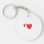 Letter T Heart - Valentine Initial Love Design Sleutelhanger (Voorkant)