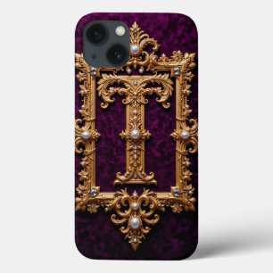 Letter T in gouden sieraad Lijst Case-Mate iPhone Case