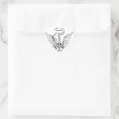 Letter T Initiaal Monogram met Angel Wings & Halo Hart Sticker (Tas)
