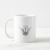 Letter T Initiaal Monogram met Angel Wings & Halo Koffiemok (Links)