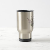 Letter T Initiaal Monogram met Angel Wings & Halo Reisbeker (Center)