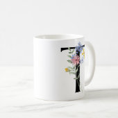 Letter T met bloemen Koffiemok (Voorkant rechts)