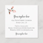 Letter T met Gold Geometric Design en Flowers Vierkante Visitekaartje (Achterkant)