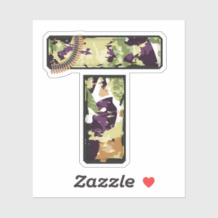 Letter T met militair camouflage textuur Sticker