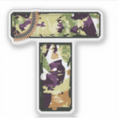 Letter T met militaire camouflage Textuur Sticker (Voorkant)