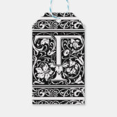 Letter T Middeleeuwse Monogram Art Nouveau Cadeaulabel (Voorkant)