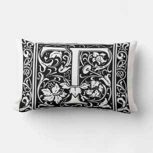 Letter T Middeleeuwse Monogram Art Nouveau Kussen
