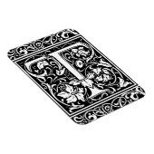 Letter T Middeleeuwse Monogram Art Nouveau Magneet (Rechterzijde)