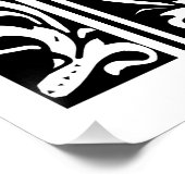 Letter T Middeleeuwse Monogram Art Nouveau Poster (Hoek)