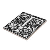 Letter T Middeleeuwse Monogram Art Nouveau Tegeltje (Zijkant)