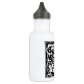 Letter T Middeleeuwse Monogram Art Nouveau Waterfles (Links)