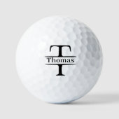 Letter T Monogram Aangepaste naam Golfballen (Voorkant)