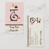 Letter T Monogram Dessert Bakkerij Visitekaartjes (Voorkant / Achterkant)