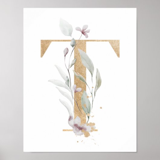 Letter T Monogram Poster (Voorkant)