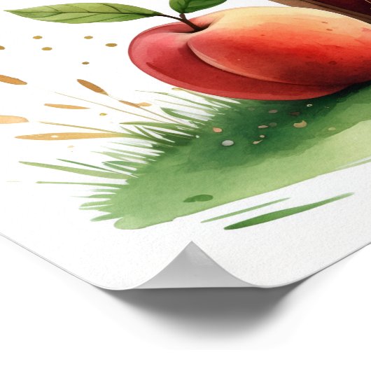 Letter T Peach Fairy Poster Chinese Alphabet Art (Hoek)