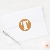 Letter T Peru Goud Stencil Alfabet van Janz Ronde Sticker (Envelop)
