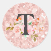 Letter T Ronde Sticker (Voorkant)