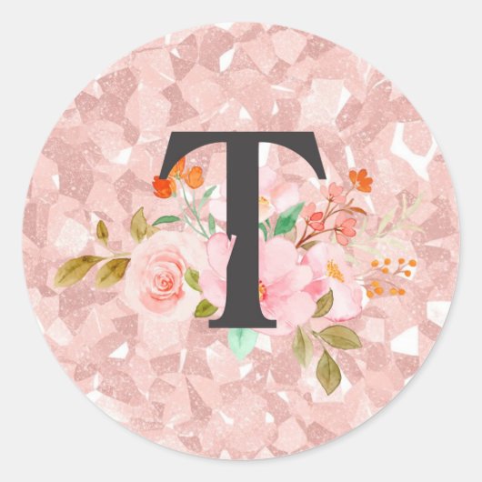 Letter T Ronde Sticker (Voorkant)