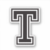 Letter T sportief collegelettertype alfabet Sticker (Voorkant)