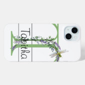 Letter T van het alfabet, waterverf Lavendelwaterj Case-Mate iPhone Case (Achterkant (horizontaal))