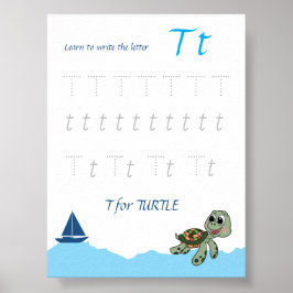 Letter T Volgen Poster voor Kinderen