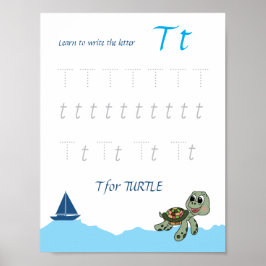 Letter T Volgen Poster voor Kinderen