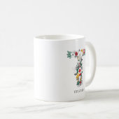 letter T | Whimsical Floral Letter Monogram I Mok (Voorkant rechts)