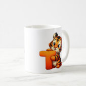 Letter T zoals Tiger Classic Mok, 325 ml Koffiemok (Voorkant rechts)