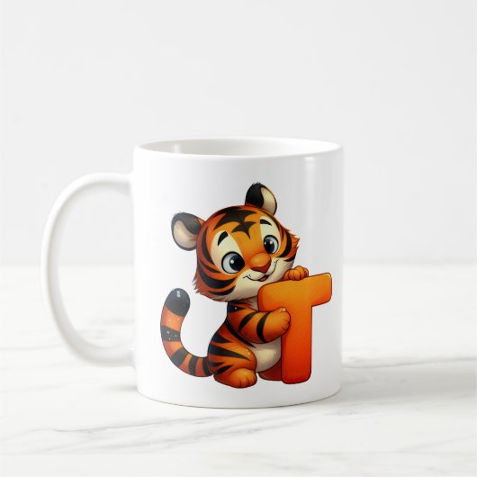 Letter T zoals Tiger Classic Mok, 325 ml Koffiemok (Links)