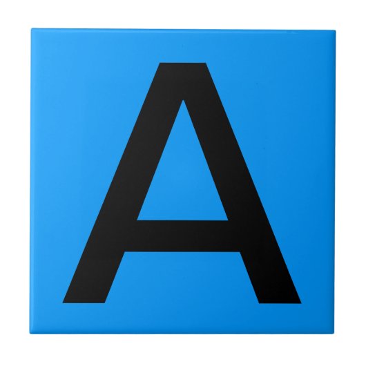 Letter-tegel - blauwe achtergrond tegeltje (Voorkant)