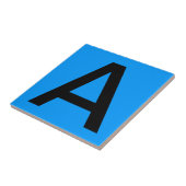 Letter-tegel - blauwe achtergrond tegeltje (Zijkant)