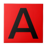 Letter-tegel - Rode achtergrond - Kies uw kleur Tegeltje<br><div class="desc">U kunt de achtergrondkleur wijzigen door op Bewerken te klikken. Pas de brief aan.</div>