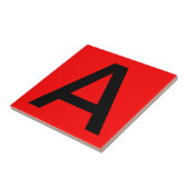 Letter-tegel - Rode achtergrond - Kies uw kleur Tegeltje (Zijkant)