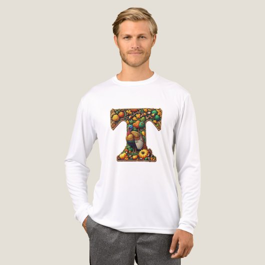 Letter Thanksgiving turkey style Tri-Blend Shirt (Voorkant)