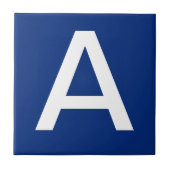 Letter Tiles Blue White Tegeltje (Voorkant)