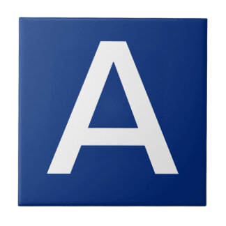 Letter Tiles Blue White Tegeltje